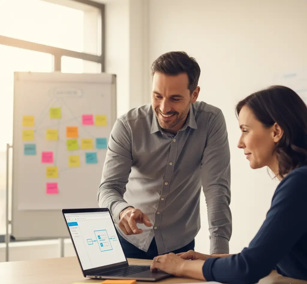 Un equipo de personas colaborando y aprendiendo en un taller de tecnología.